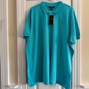 NWT Lauren Ralph Lauren women's turquoise pique polo shirt Size 3X.